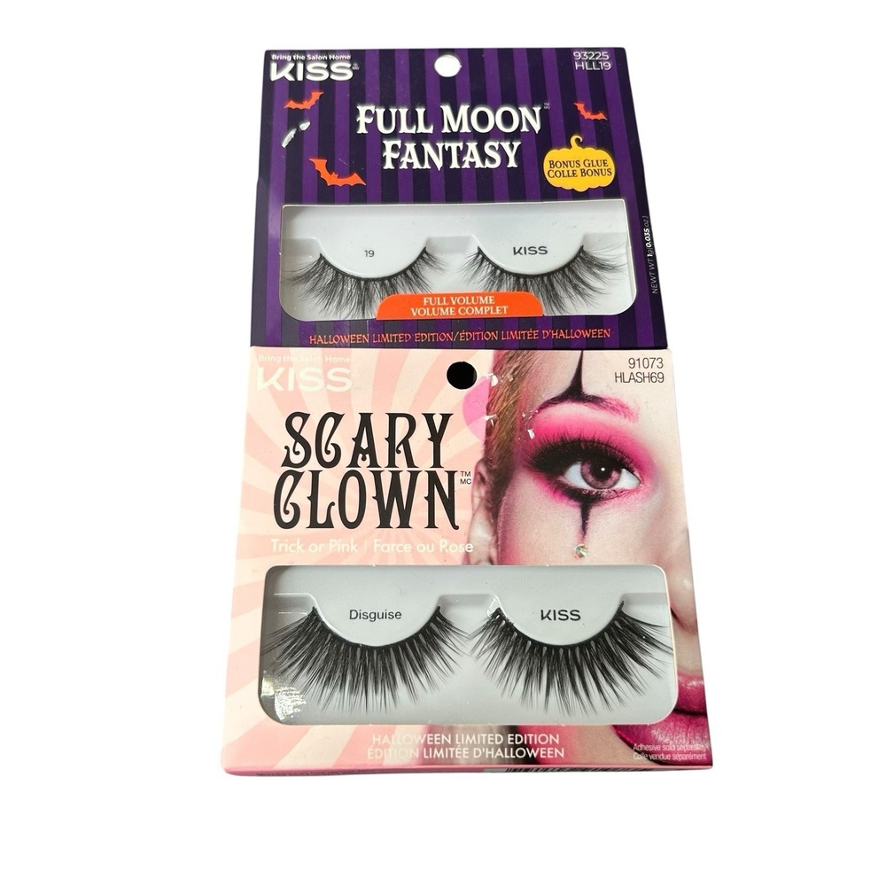 2X Kiss Scary Clown Full Moon Fantasy Halloween Limited Edition False Lashes
